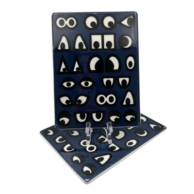 IKEA Glodande Black & White Eyes Pop Art Trivet Walter Van Beirendonck Set of 2