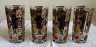 LOT OF 4 SET VINTAGE FIRE THURST EXTINGUISHER DRINKING GLASS FIREFIGHTER GOLD NR — photo 3
