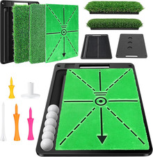 Golf Hitting Mat, 3-In-1 Golf Practice Mat, Replaceable Turf Golf Training Mats