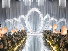 Double Sided Silver Mirror Carpet Aisle Runner Decorative Runner Rug for Wedd...