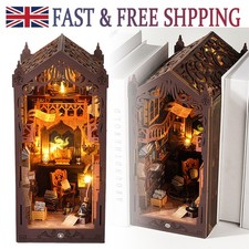 3D Magic Book Nook DIY Wooden Miniature Kit with LED Lights Bookshelf Insert