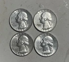 Washington Quarters 4 Coin Lot Used Circulated 90% Silver Mixed Dates US Coins