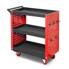 3 Tier Rolling Tool Cart on Wheels, 660LBS Load Capacity Heavy Duty Utility w...
