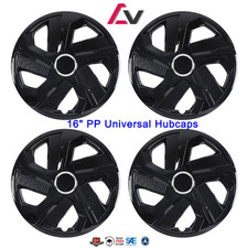 4pcs 16 Pp Universal Hubcaps For Steel Wheel Rims Cover Snap On Black Lacquer 4pcs 16 Pp Universal Hubcaps For Steel Wheel Rims Cover Snap On Black Lacquer
