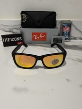 Ray-Ban Justin RB4165 Sunglasses Mirror Black, Rubber, 54mm Polarized