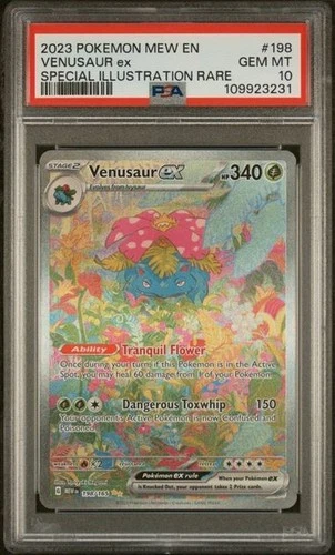 POKEMON VENUSAUR ex 2023 MEW EN-151 #198 SPECIAL ILLUSTRATION RARE PSA 10