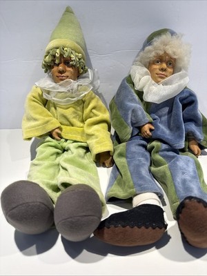 15 Inch Vintage Kasma Clowns ? Collectible Dolls Pair Brothers ? Twins ?