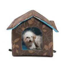 Outdoor Cat House, Feral Cat House with Transparent Curtain, Stray Cats Shelt...