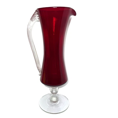 Blenko Glass Regal Line Ruby Red Pitcher 12.5" Exquisitely beautiful