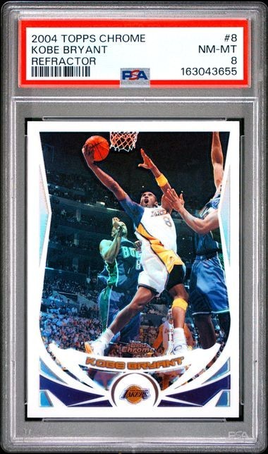 2004 TOPPS CHROME REFRACTOR #8 KOBE BRYANT PSA 8