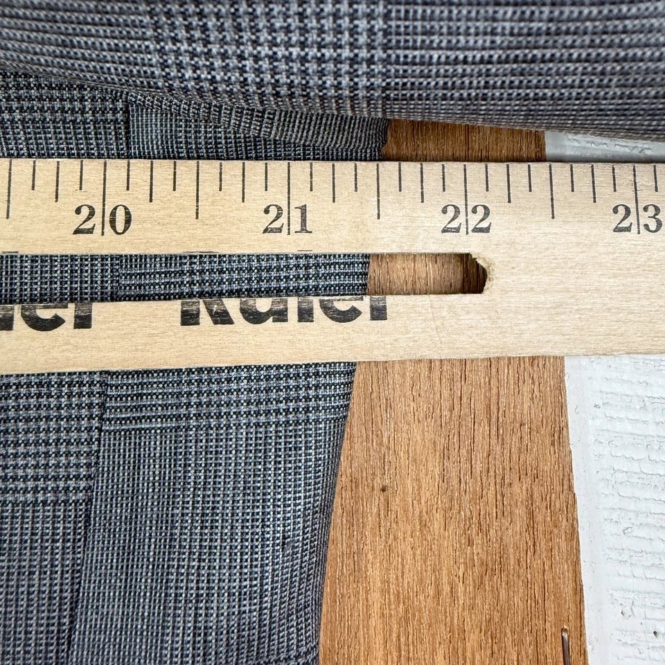 Traje Express Para Hombres 42L Gris Glen Check 3 Piezas Lana Elastizada Mezcla Pantalones 34x32 Foto 3 de 4