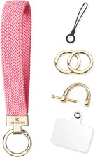 Stretchy Keychain Wristlet, Key Chain for Car Keys with D Ring, Wrist Lanyard Ke