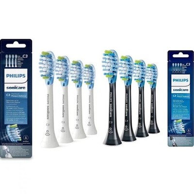 4/8er Pack Weiß Schwarz Philips Sonicare C3 Premium Defence Schallzahnbürstenköpfe