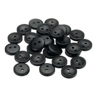 30Stk HolzknöPfe Zum NäHen,15Mm,2 LöCher,Rund,Zum Basteln,FüR Kleidung,Schwarz