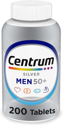Silver Men'S 50+ Multivitamin with Vitamin D3, B-Vitamins, Zinc for Memory and C