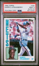 1984 TOPPS #182 DARRYL STRAWBERRY ROOKIE RC PSA 9 AUTO 10