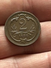 Moneda de bronce Austria 2 Heller 1896 - estado XF / AU