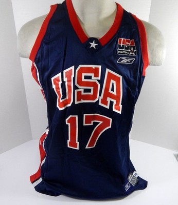 2000er Team USA Basketball #17 Spiel Ausgegeben Marineblaues Trikot 20 DP55783