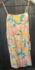 NINE WEST Sundress Tropical Summer Dress-Size M Wrap Style Bottom Side Tie