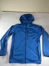 Columbia Men's Large Park View Fleece Full Zip Hoodie Royal Blue Omni-wick