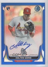 2014 Bowman Rookie Chrome Blue Refractor 225/250 Kolten Wong #BCAR-KW Auto 2u8