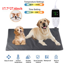 Pet Heating Pad Electric Blanket Waterproof Washable Portable Dog Cat 27.6"X18"