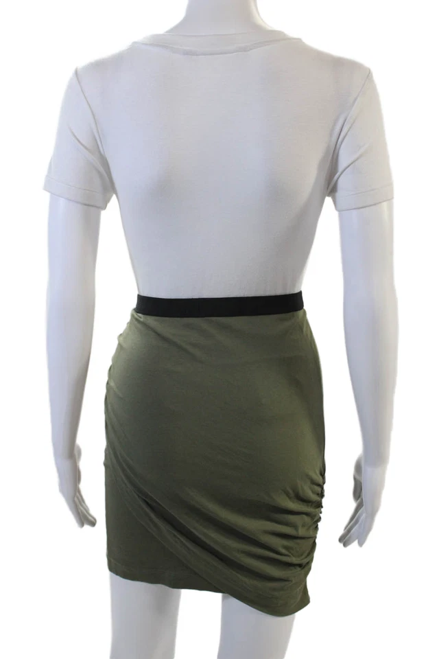Theory Women Straight Pencil Wrap Skirt Green Mini Size 0P - Image 3 of 4