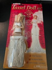 FIBRE CRAFT TASSEL DOLL KIT WHITE PORCELAIN 10" STAND INCL. New