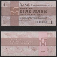 [31564] - DDR: 1 Mark, Berlin, Scheck der forum Außenhandelsgesellschaft mbH, 19