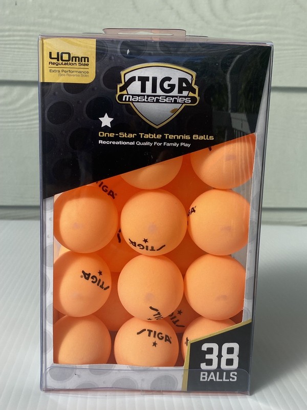 New Stiga Ping Pong Orange 1-Star Table Tennis 38 Balls (40mm) 