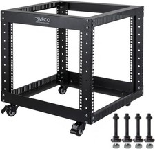 9U Open Frame Server Rack 19 Inch with Casters Quick