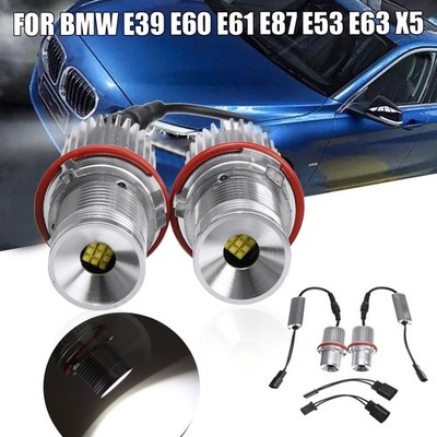 Angel Eyes Halo White LED Ring Marker Light Bulbs For BMW E39 E60 E61 E63 E65