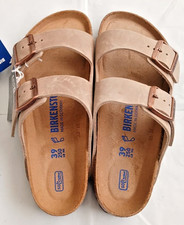 Birkenstock Arizona soft footbed unisex leather Sandal Tobacco Brown EU39 M6L8 