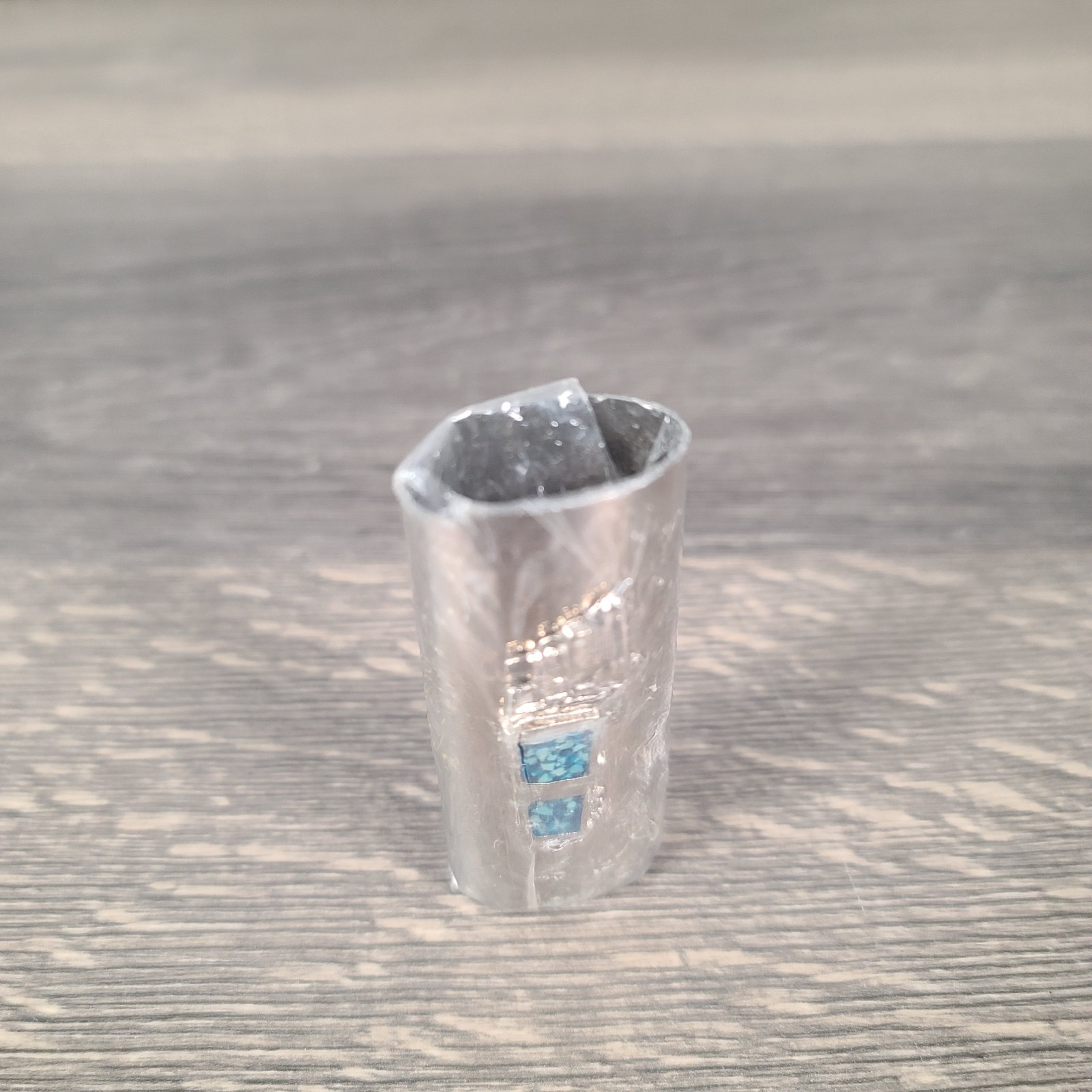 Vintage Silver Tone TRACTOR TRAILER Turquoise LIGHTER Cover Sleeve Case For Bic