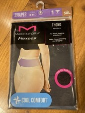Maidenform Tummy Smoothing Shapewear Lace Thong Cool Comfort Black 3XL