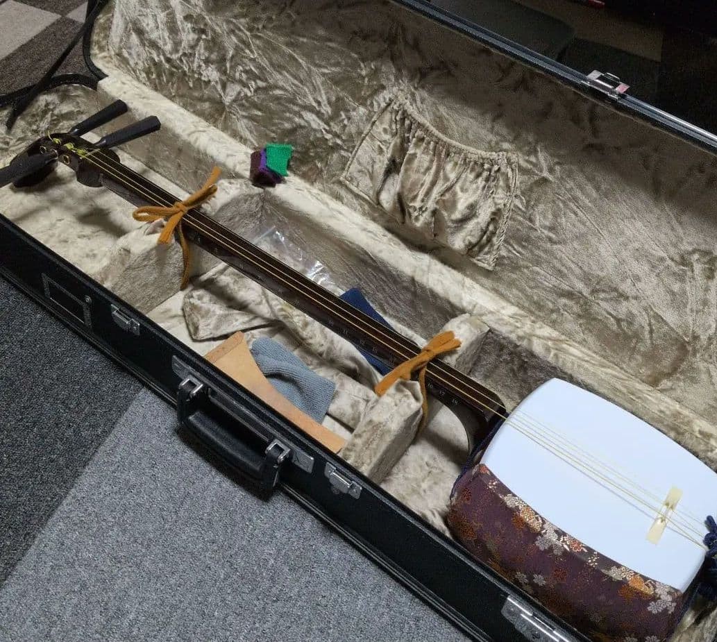 Chuzao Shamisen Japanese Traditional Musical Instrument with Case Bachi Set