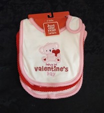 Set Of 3 Valentine Baby Bibs