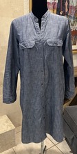 GAP T-Shirt Chambray Denim Knee Length Dress US M 8 10 Long Sleeve Collared