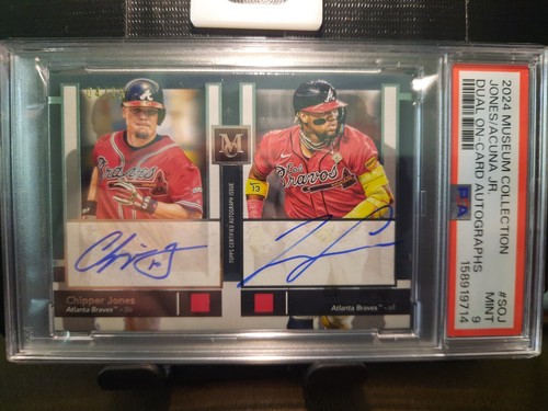 RONALD ACUNA JR./CHIPPER JONES 2024 Topps Museum Dual On-Card Autographs # /15