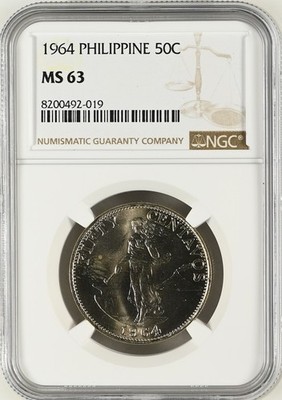 PHILIPPINES 50 Centavos 1964 NGC MS63 | eBay