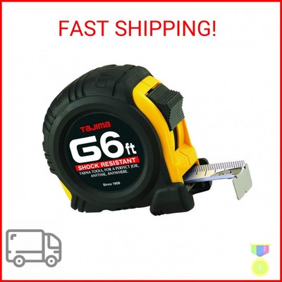 TAJIMA Tape Measure - 6 ft x 1/2 inch G-Series Measuring Tape with Shock Resista