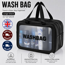 Large Travel Toiletry Wash Bag Wet Dry Separate Gym Swimming Makeup Organiser UK