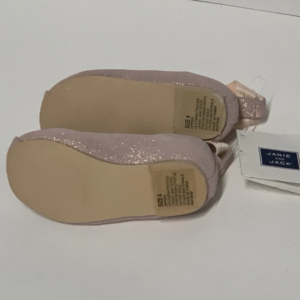 JANIE AND JACK TODDLERS 4 码女孩芭蕾平底鞋粉色 — 第 4/4 张图片