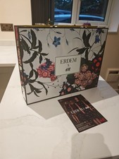 ERDEM x H&M Logo Shopping Bag Large black Floral 17.5" x 13.5" x 4.5”
