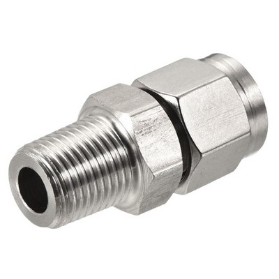 Compression Tube Fitting Stainless Steel 1/8PT Male Thread x 6mm OD Tube