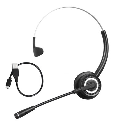 BT Telephone Headset Noise Reduction Single Ear Wireless Headphone For Custo Fit