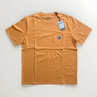 Carhartt Work In Progress Pale Orange Cotton Pocket Logo Men's T-Shirt L S/S