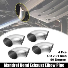 4pcs OD 2'' 90 Degree Mandrel Bend Elbow Stainless Steel Bend Exhaust Tube
