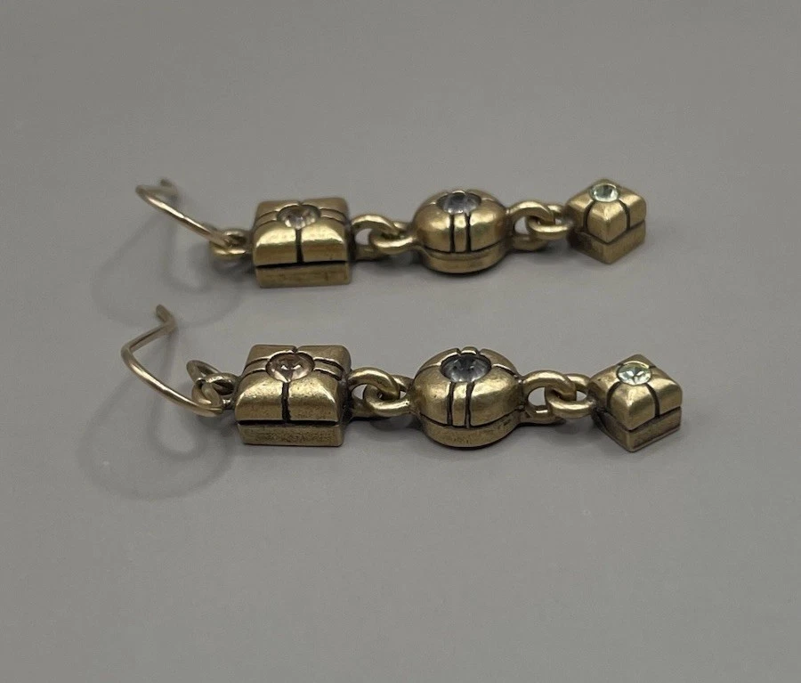 Patricia Locke Earrings Pierced Gold Plated Multicolor Swarovski Crystals - Image 3 of 4