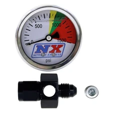 Nitrous Express 2-1/16" Flow-Through Nitrous Pressure Gauge w 4AN Adapter